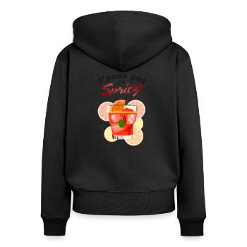 j'ai spritz - Sweat à capuche zippé Premium bio Femme - noir - Dos - Julia (174cm)