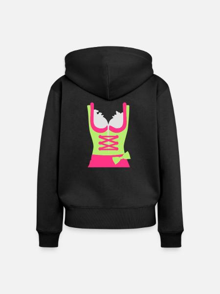 Dirndl - Frauen Premium Bio Zip Hoodie - Schwarz