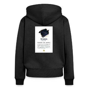 Sternzeichen Widder - Frauen Premium Bio Zip Hoodie - Schwarz - Hinten - Julia (174cm)