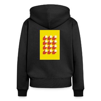 Geometry with shadows - Women's Premium Organic Zip Hoodie - black - Back - Julia (174cm)