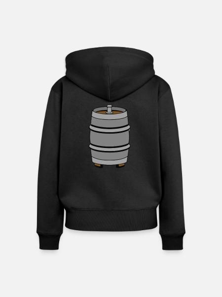 Bierfass Biertrinker Biertrinkerin Geschenkidee - Frauen Premium Bio Zip Hoodie - Schwarz