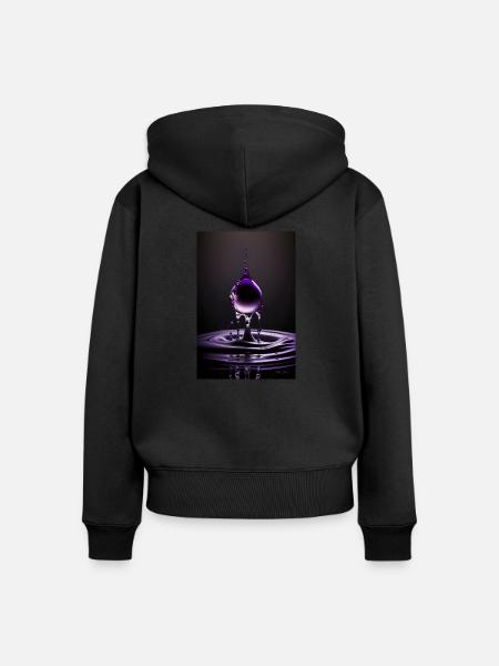 Tropfen lila 3 - Frauen Premium Bio Zip Hoodie - Schwarz