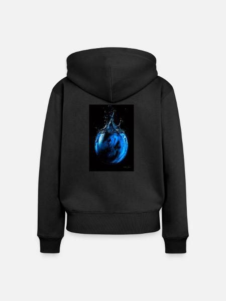 Tropfen blau 5 - Frauen Premium Bio Zip Hoodie - Schwarz