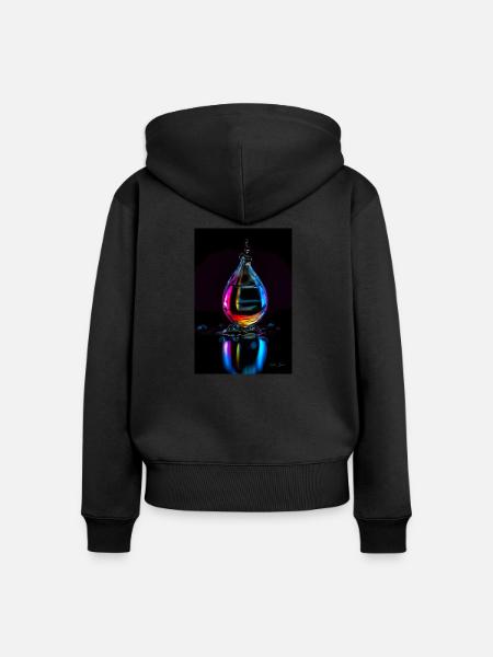 Tropfen neon 7 - Frauen Premium Bio Zip Hoodie - Schwarz