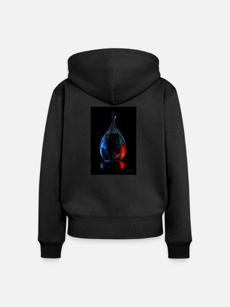 Tropfen plasma 7 - Frauen Premium Bio Zip Hoodie - Schwarz