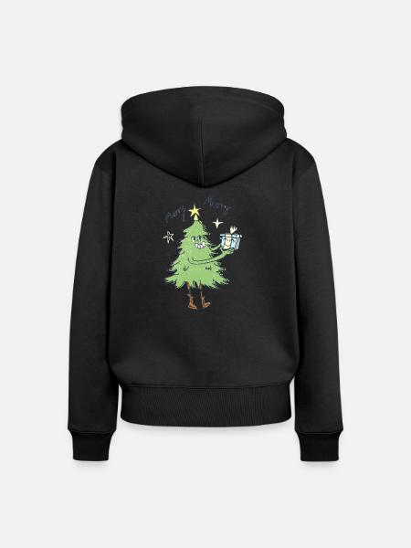 Christmas tree - Frauen Premium Bio Zip Hoodie - Schwarz