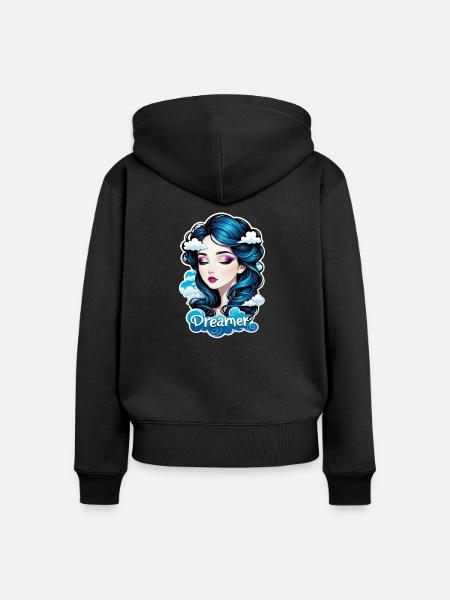 Träumer - Träumer - Träumer - Traum - Träumerei - Frauen Premium Bio Zip Hoodie - Schwarz