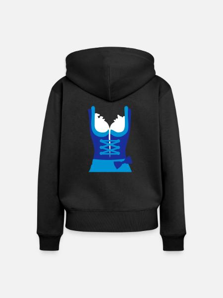 Dirndl - Frauen Premium Bio Zip Hoodie - Schwarz