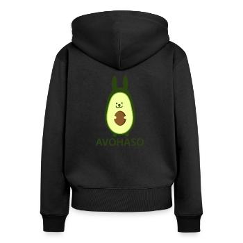 Funny avocado as a rabbit - Women's Premium Organic Zip Hoodie - black - Back - Julia (174cm)