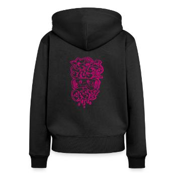 Go fast baby - Frauen Premium Bio Zip Hoodie - Schwarz - Hinten - Julia (174cm)