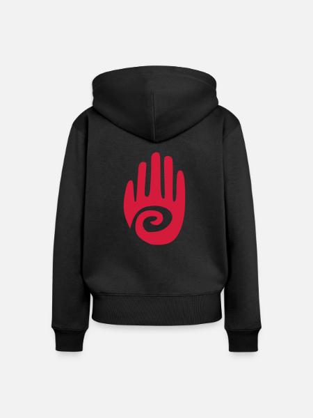 petroglyphe hand vektor - Frauen Premium Bio Zip Hoodie - Schwarz
