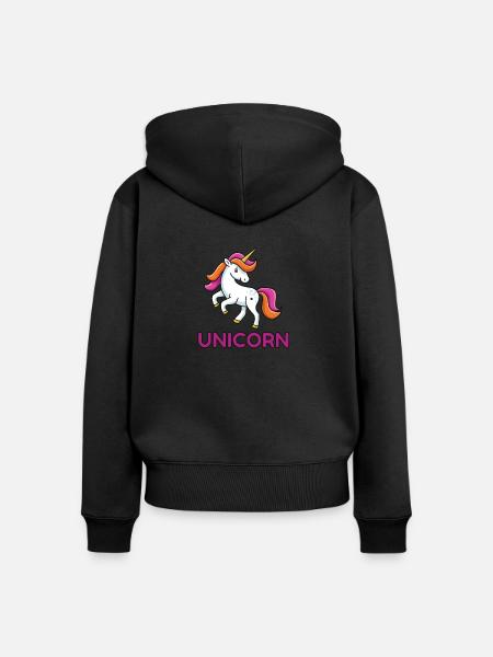 Einhorn - Einhorn - Frauen Premium Bio Zip Hoodie - Schwarz