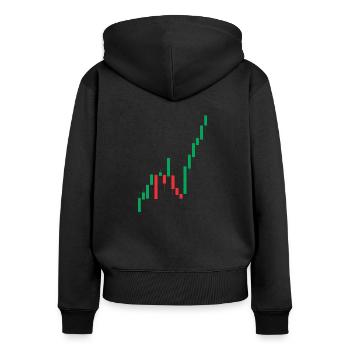 japanische Kerzen - Frauen Premium Bio Zip Hoodie - Schwarz - Hinten - Julia (174cm)