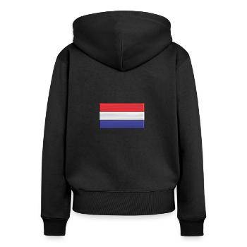 Netherlands flag 3 D Holland - Women's Premium Organic Zip Hoodie - black - Back - Julia (174cm)