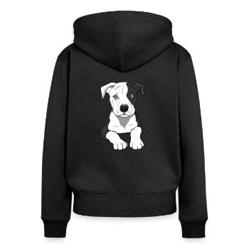 Stafford love - Women's Premium Organic Zip Hoodie - black - Back - Julia (174cm)