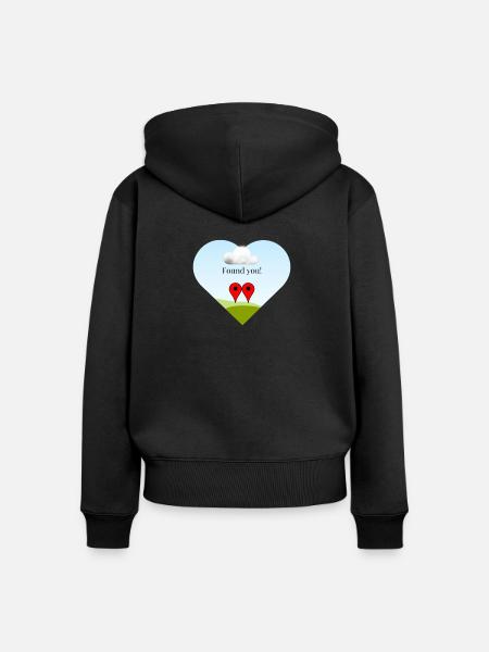 Valentinsgruß - Frauen Premium Bio Zip Hoodie - Schwarz