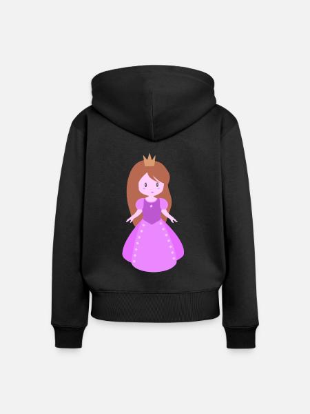 Prinzessin Mädchen Figur - Frauen Premium Bio Zip Hoodie - Schwarz