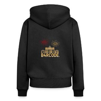 B4RCODE. German Unity - Women's Premium Organic Zip Hoodie - black - Back - Julia (174cm)