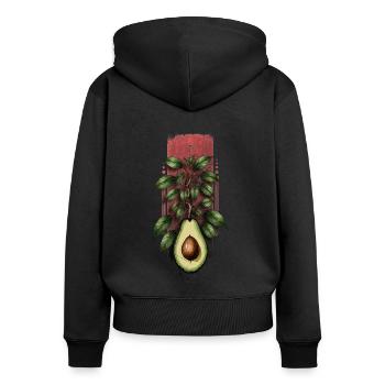 Avocado Sprout: Tree Emerging from an Avocado - Women's Premium Organic Zip Hoodie - black - Back - Julia (174cm)