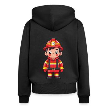 Hero in red the firefighter - Women's Premium Organic Zip Hoodie - black - Back - Julia (174cm)