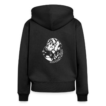 Slovensky Kopov Portrait Chiens de chasse Wilsigns - Sweat à capuche zippé Premium bio Femme - noir - Dos - Julia (174cm)