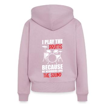 Neighbor Neighbors Alcohol - Women's Premium Organic Zip Hoodie - dusky pink - Back - Julia (174cm)