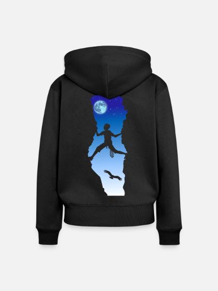 Nachtklettern - Frauen Premium Bio Zip Hoodie - Schwarz