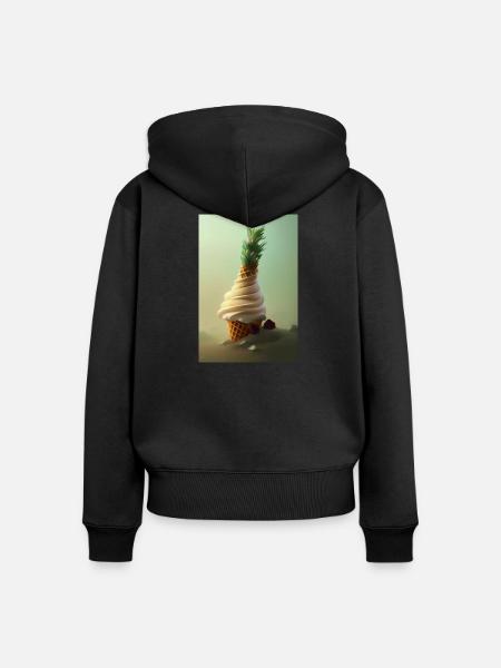 Eiscreme - Frauen Premium Bio Zip Hoodie - Schwarz