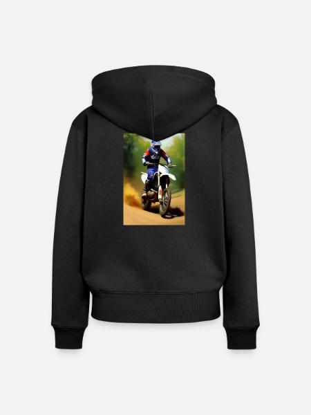 Motocross Fahren - Frauen Premium Bio Zip Hoodie - Schwarz
