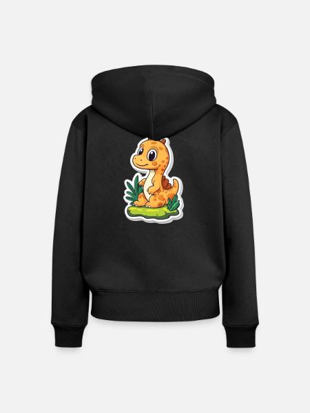 Dinosaurier - Frauen Premium Bio Zip Hoodie - Schwarz
