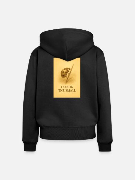 Hoffnung im Kleinen - Frauen Premium Bio Zip Hoodie - Schwarz
