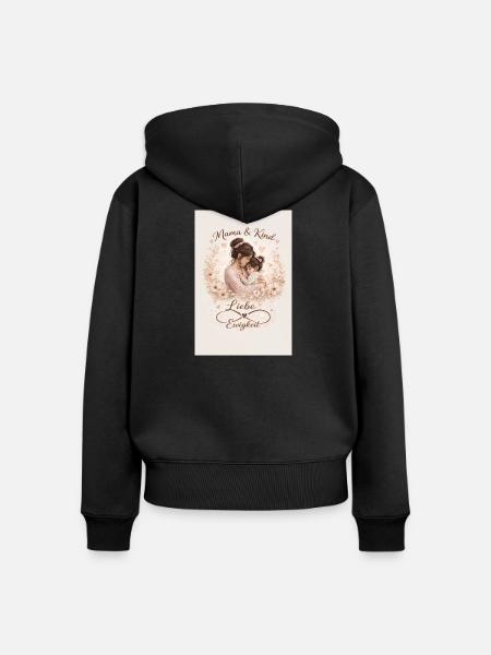 Mutter Tochter - Frauen Premium Bio Zip Hoodie - Schwarz