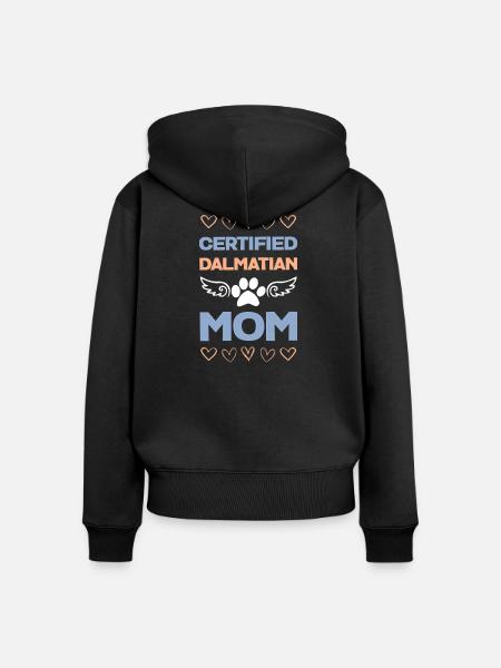 Zertifizierte Dalmatiner-Mama - Frauen Premium Bio Zip Hoodie - Schwarz