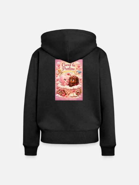 Cucul la praline - Frauen Premium Bio Zip Hoodie - Schwarz