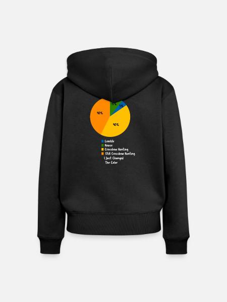 Lustiges Armbrustjagd-Kuchendiagramm Jäger-Geschenk - Frauen Premium Bio Zip Hoodie - Schwarz