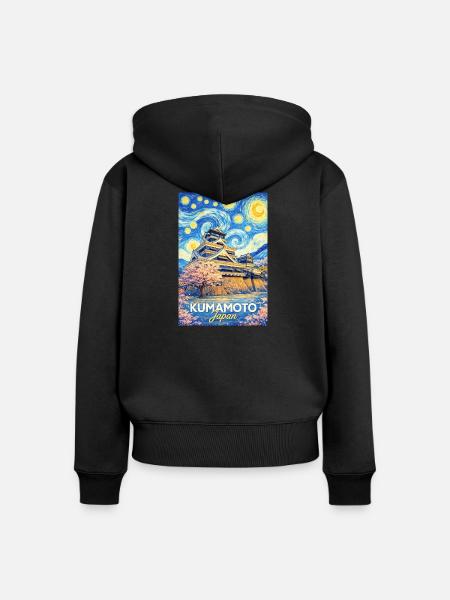 Kumamoto Japan - Frauen Premium Bio Zip Hoodie - Schwarz