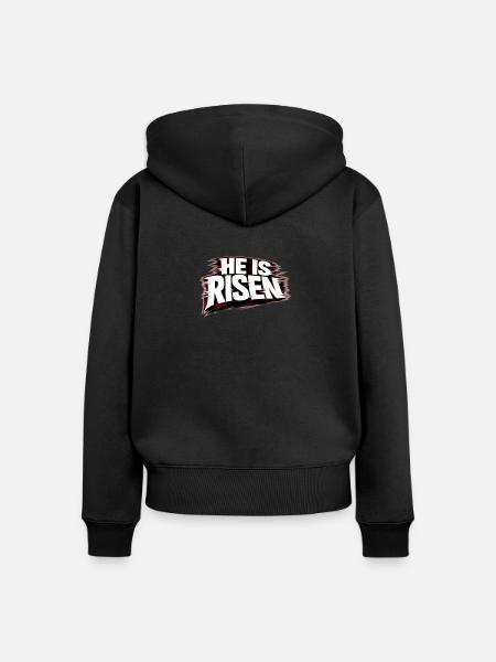 He is Risen - Frauen Premium Bio Zip Hoodie - Schwarz