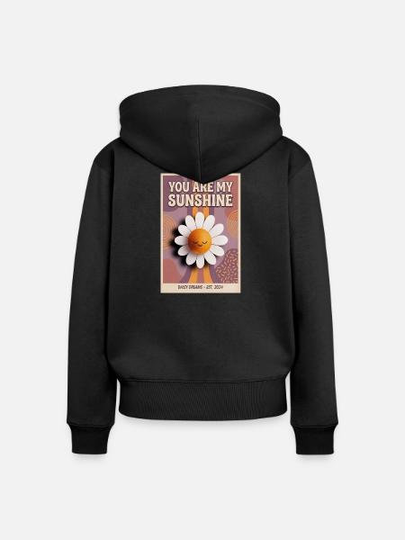 Du bist meine Sonnenschein-Gänseblümchen-Popkunst - Frauen Premium Bio Zip Hoodie - Schwarz