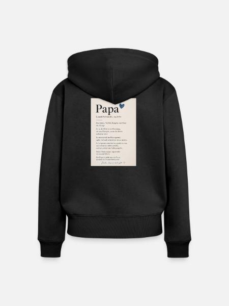 Danke Papa - Frauen Premium Bio Zip Hoodie - Schwarz