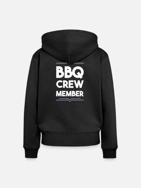 Bbq Crew - Frauen Premium Bio Zip Hoodie - Schwarz