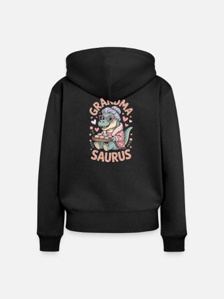 Großmasaurus süße Großmutter Dinosauriergeschenk - Frauen Premium Bio Zip Hoodie - Schwarz