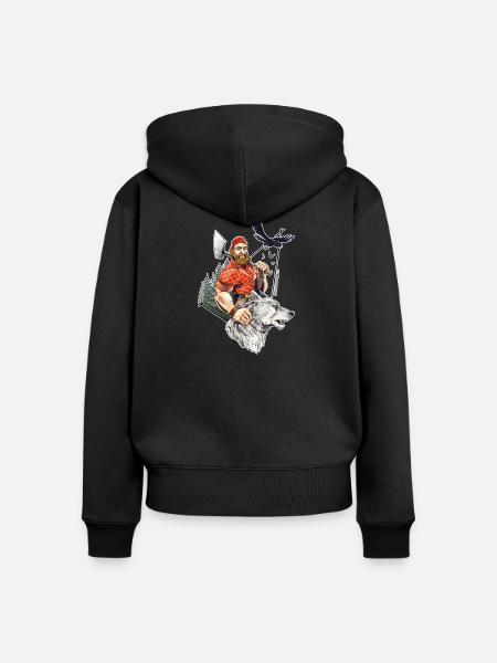 Lumberjack - Schwarzwälder Holzfäller - Frauen Premium Bio Zip Hoodie - Schwarz