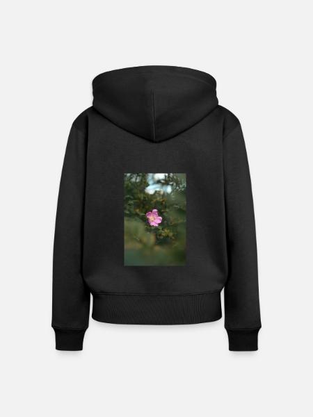 Blume - Frauen Premium Bio Zip Hoodie - Schwarz