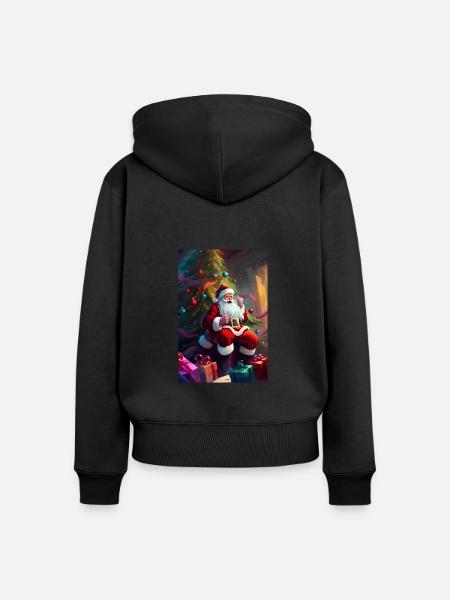 Santa Claus - Frauen Premium Bio Zip Hoodie - Schwarz