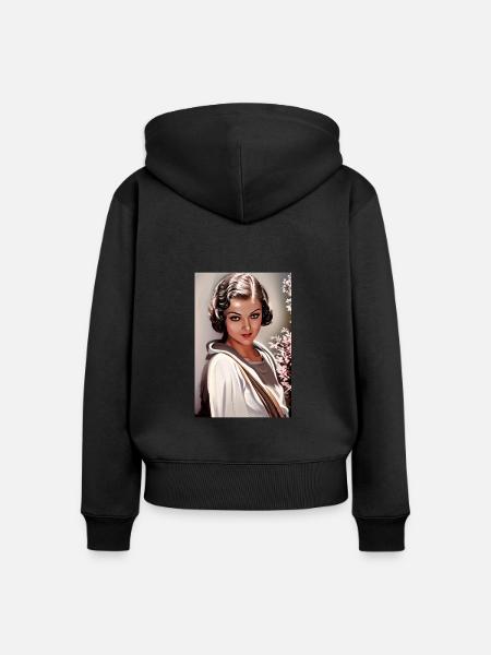 Myrna Loy, 1932 - Frauen Premium Bio Zip Hoodie - Schwarz
