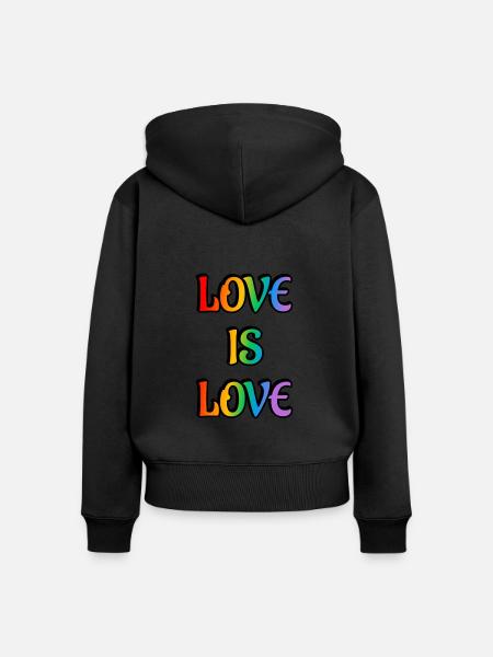 Regenbogen-Liebe ist Liebe - Frauen Premium Bio Zip Hoodie - Schwarz