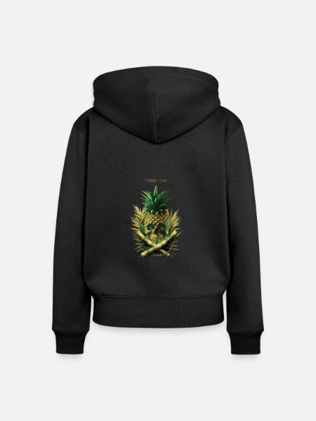 Victoria Ananas - Frauen Premium Bio Zip Hoodie - Schwarz