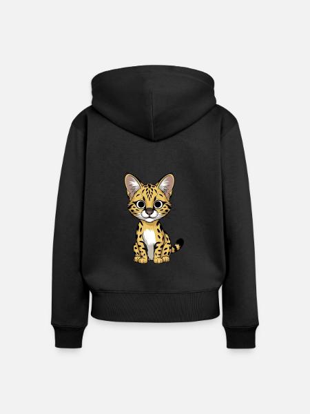 Serval - Frauen Premium Bio Zip Hoodie - Schwarz