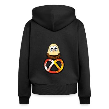 Elsässisches Küken - Frauen Premium Bio Zip Hoodie - Schwarz - Hinten - Julia (174cm)