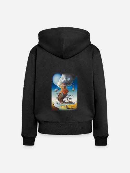 Elemente - Frauen Premium Bio Zip Hoodie - Schwarz